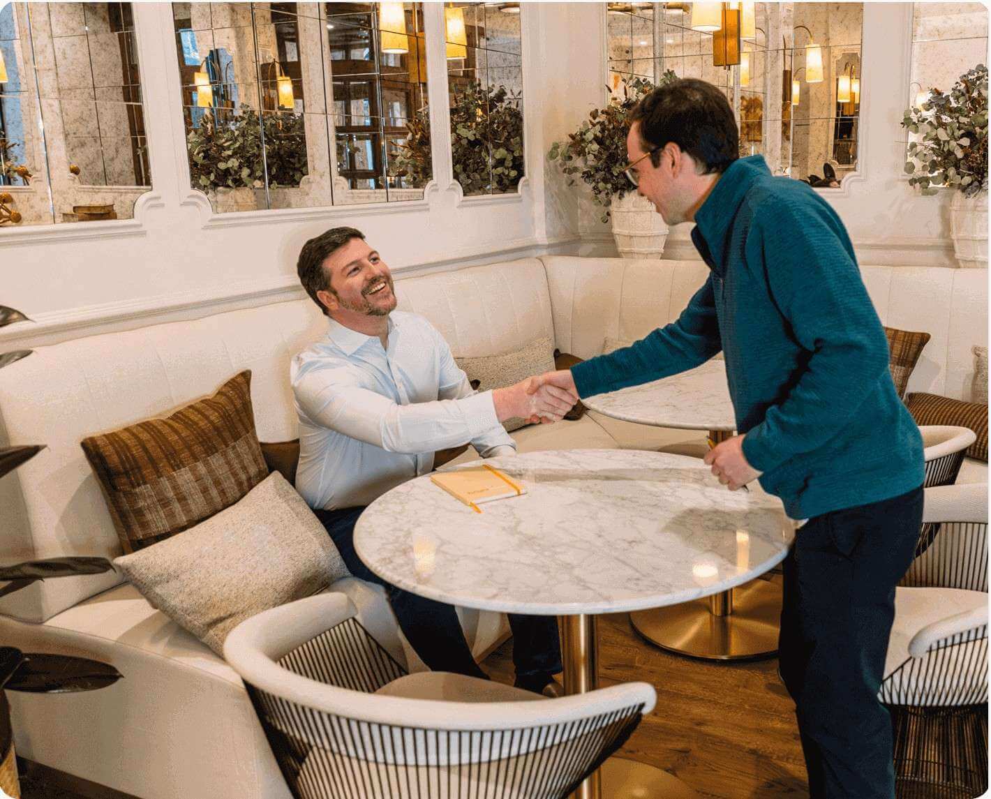 Two man engaged in conversation