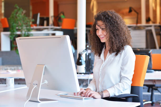 Successful business woman working at the office